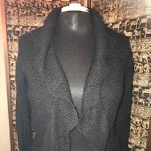 BCBG Black Ruffle Cardigan